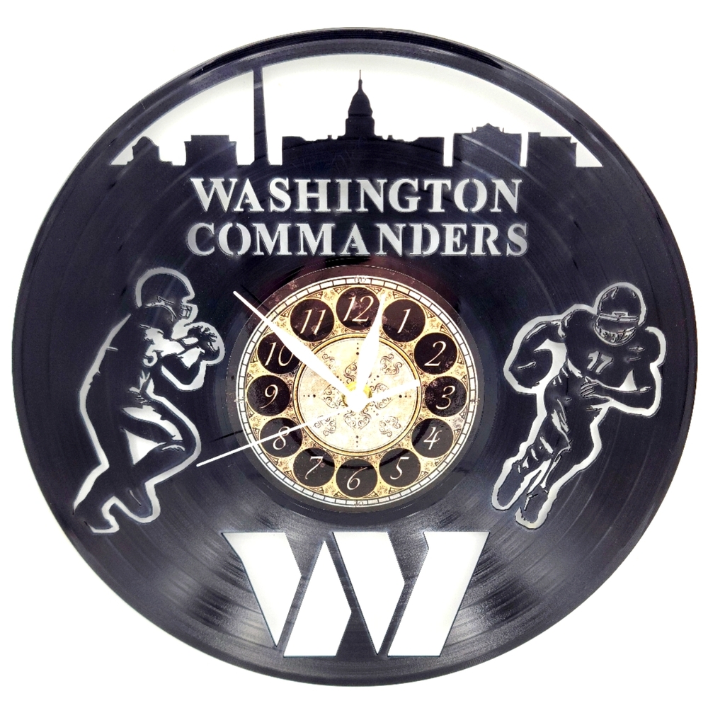 WASHINHTON COMMANDERS vinyl record clock
